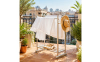 Heavy Duty Double Rod Clothes Rack Space-Saving Double Rod Clothing Rack Long-Lasting Furniture Stable for Laundry Room
