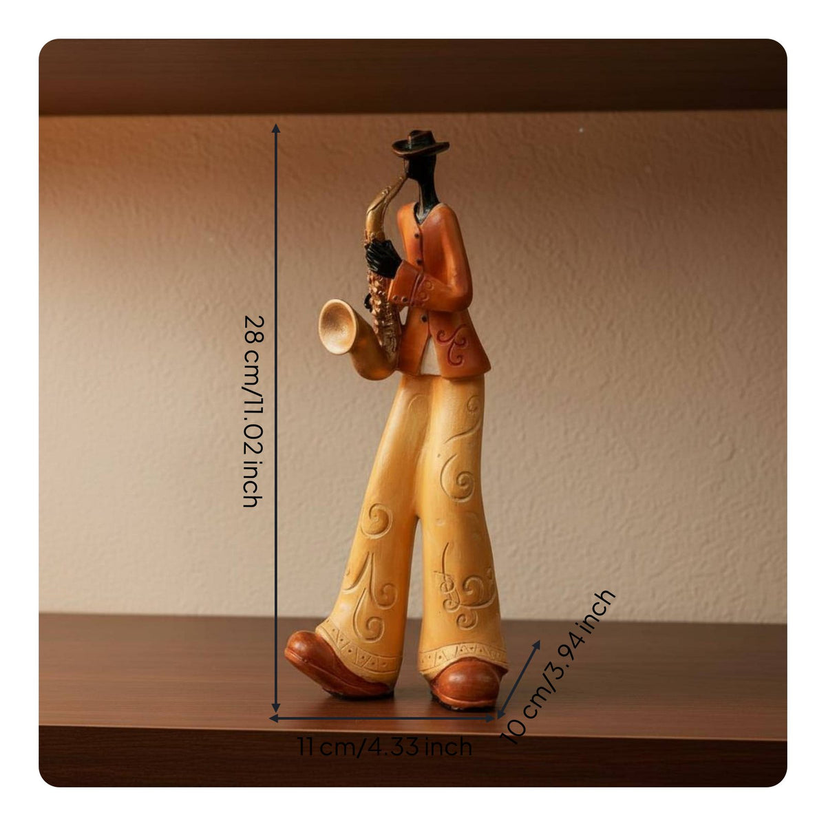 5 Pieces Jazz Musician Statue Set Artistic Design Retro Band Statues