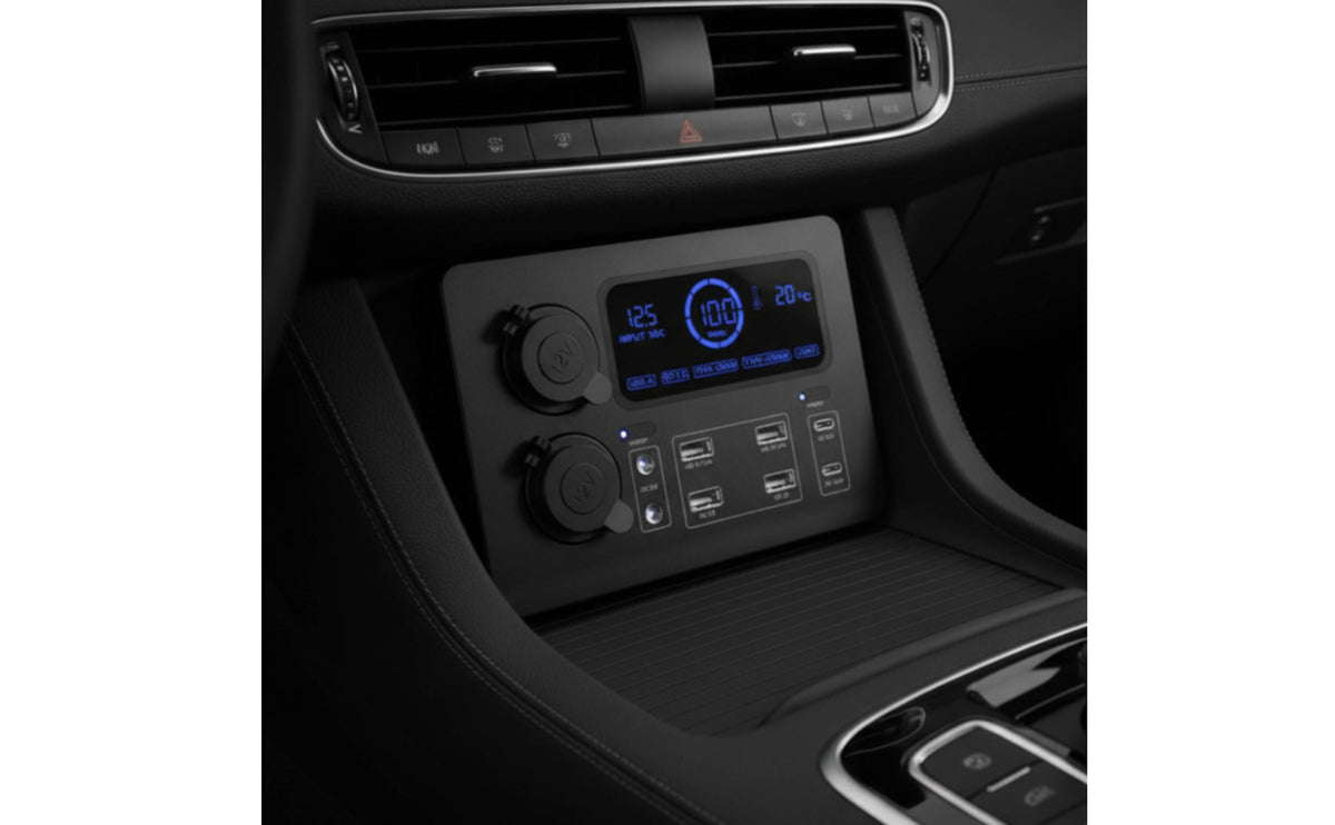 12V Car Power Box with LCD Display Universal Car Power Box Safe Portable for RV, Truck