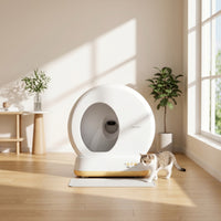 Enclosed Self-Cleaning Cat Litter Box Washable Automatic Cat Litter Box Hygienic Sealed for Cats, Indoor, Apartments