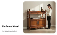 Adaptable Design Multi-Tier Display Cabinet long-lasting Construction Multi-Tier Display Tower With Drawer Storage Furniture Carved ornamentation for Homeowners, Interior Decorators, Entryway, Dining Room, Small Spaces, perusing alcove