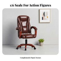 1/6 Scale Office Chair High-Rear 1/6 Scale Rotate Chair Model Furniture Realistic Design for Hobbyists