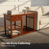 Rolling Tea Station Multi-Functional Serving Cart Ample Storage Mobile with casters for Homeowners, Adults, Living Room