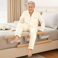 Wooden Bed Assist Bar Easy to Get up Folding Bed Rail Tool Bedside Support Rail for Patients, Seniors