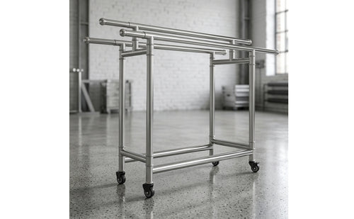 Space-Saving Clothes Drying Rack with Wheels Compact Rolling Drying Rack Rust-Resistant Heavy Duty for Indoor, Balcony