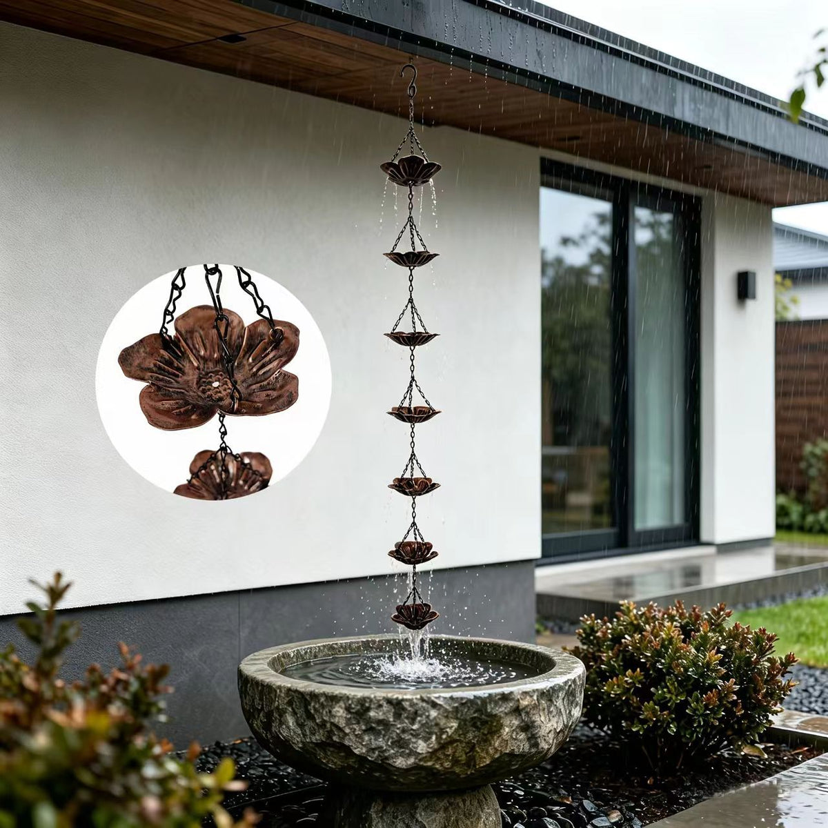 Chinese Courtyard Cherry Rain Chain for Eaves