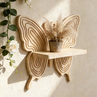Butterfly Shaped wall Display Shelf Creative Design Wooden Butterfly Shelf Easy Assembly House Decoration for Bedroom