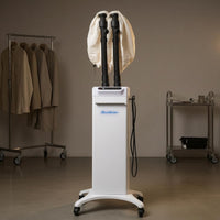 Floor Standing Hair Steamer Wheeled Base Hooded Hair Steamer Salon Equipment Cabinet Style Touch Control