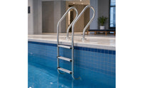 Anti-Slip 3-Step Pool Ladder Long-Lasting Stainless Steel Pool Ladder Polished Cylindrical