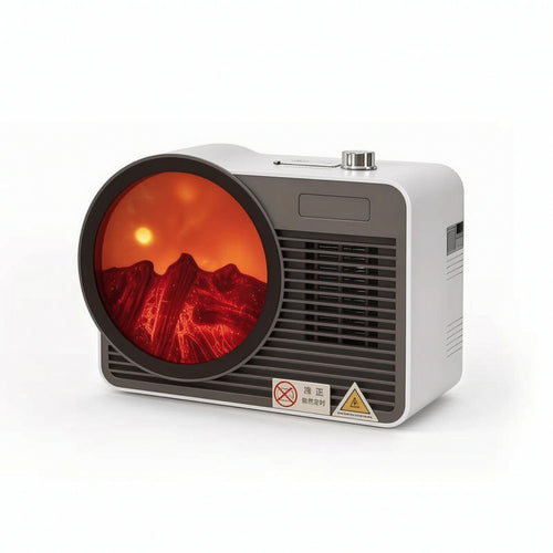 Mini Electric Fireplace Heater Quiet Desktop Fireplace Heater Compact for Office