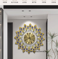 Metal Peacock Clock, Fashionable Minimalist Starry Sky Wall Clock, Creative Iron Art Hanging Clock, Silent