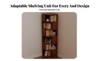Corner Bookcase Space-saving Multi-tier Storage Rack Display Shelving Unit with Curved Baffle Suitable for Book Lovers Apartment Dwellers Study Small Areas Living Room
