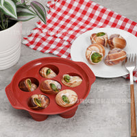 FCM认证硅胶蛋托escargot baking dish外贸焗螺盘西餐蜗牛盘烤盘