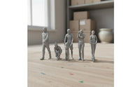 5 Pieces Assorted Poses HO Scale People Painted Resin Miniature Scene Figures for Model Railway