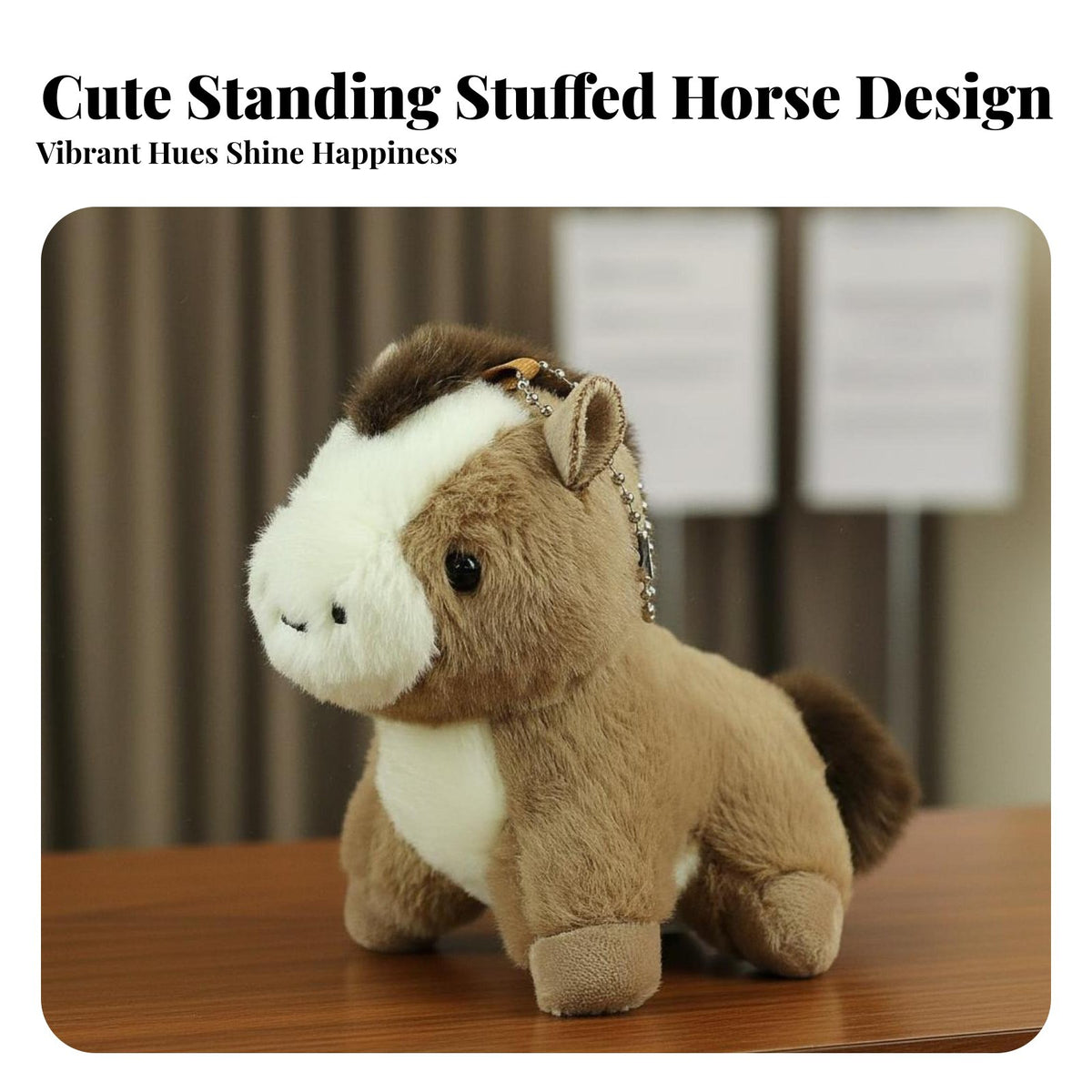 Soft Horse Keychain Adorable Design Cute Horse Soft Ie Standing Foal Doll Symbol Stuffed Foal Accessory Gentle Feel for Adults