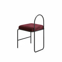 Upholstered Loop-Frame Stool Minimalist Design Indoor Seating for Bedroom, Women
