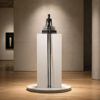 Abstract Human Sculpture Indoor Ornament Black Iron Statue Modern Seated Figure Large Size Home Decor Easy to Clean for Showroom