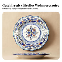 Hand-painted ceramic plate with floral design