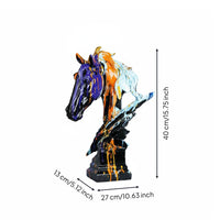 Paint-Splatter Horse Sculpture Artistic Modern Equine Figurine Luxury Look for Entryway, TV Cabinet
