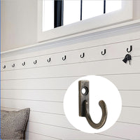 Antique Alloy Mini Wall Hooks, Single Row, Single Hole, Set of 10