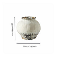 Round Terracotta Vase Handcrafted flower Vase Matte Texture Home Decor for Living Room