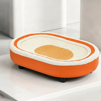 Cat Scratching Lounge with Wooden Frame Oval Pet Furniture Compact for Kittens