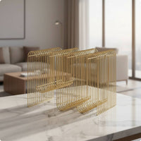 Wire Magazine Holder Space-Saving Metal Magazine Rack Sturdy for Desktop