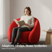 Upholstered Rotating Armchair Minimalist Design Oversized Rotating Barrel Chair Modern Aesthetic Deep Seat for Students
