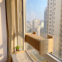 Hanging Cat Bed Window Perch with Suction Cup Mount, Enclosed Space Capsule Hammock and Scratching Pillar, Indoor Perch for Glass Panes
