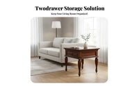 Rectangular Coffee Table with Storage Traditional Design Living Room Furniture Timeless Design Vintage Look for Homeowners