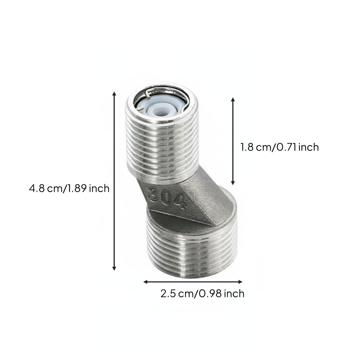 Anti-Backflow Check Valve Eccentric Shower Faucet Connector Solid Brass Offset Faucet Adapter Adjustable Installation Distance for DIYers