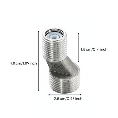 Anti-Backflow Check Valve Eccentric Shower Faucet Connector Solid Brass Offset Faucet Adapter Adjustable Installation Distance for DIYers