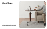 Adjustable Pedestal Side Table Round surface Home Furnishing Movable Space-Saving for Homeowners, Interior Designers, Bedroom