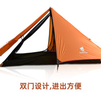 现货单人双层防雨帐篷便携式户外野营钓鱼金字塔徒步登山帐篷露营