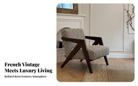 Upholstered Wooden Armchair Sturdy Wood Frame Upholstered Armchair Contemporary Design Ergonomic Comfort for Book Lovers