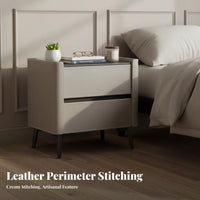 2-Drawer End Table Luxury and aesthetic Nightstand Fully Assembled for Guest Room, Hotel