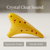 12 Hole Alto with Music and Lanyard, Musical Instrument Gift Box for Beginners, Easy to Play Ocarina - Yellow