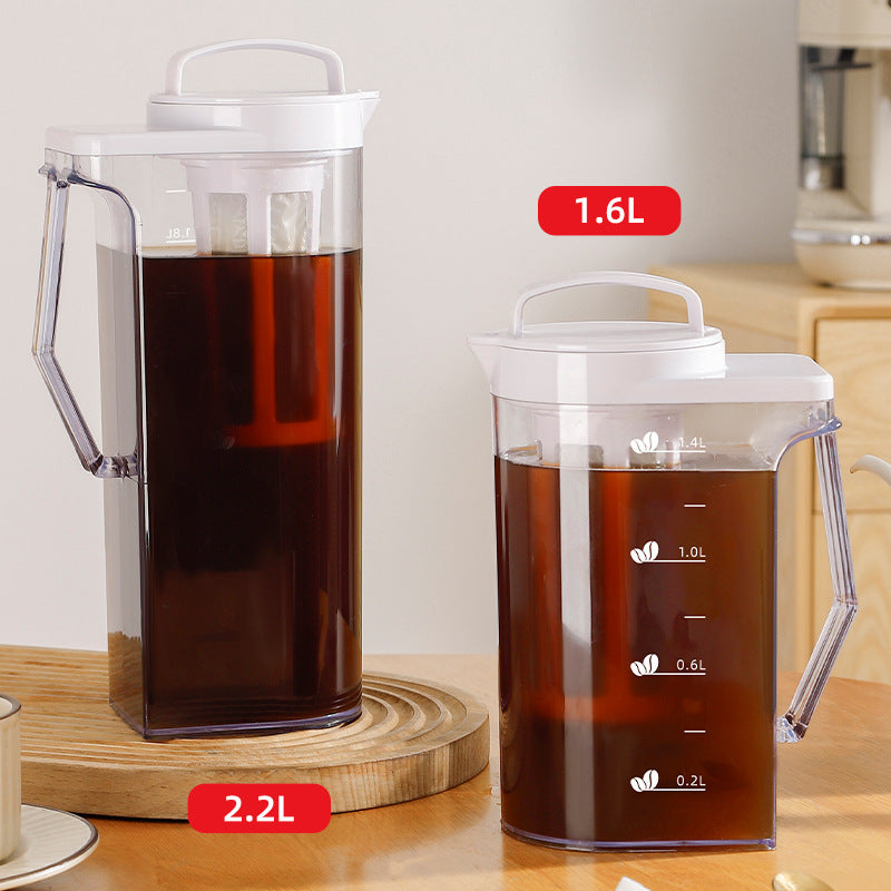Coffee Cold Water Pitcher, Household Water Storage Jug, Large Capacity Iced Tea Pitcher, Ice Water Jug, Beverage Bucket, Refrigerator Cold Brew Pot