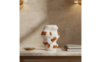 Leather Vase Creative Design Irregular Vase Handcrafted Look Home Decor for Lobby Area, Guest House
