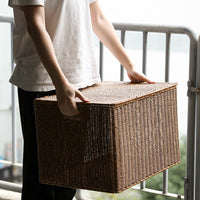 Nordic Style Large Woven Storage Box with Lid