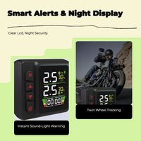 Tire Pressure Gauge, cordless Motorcycle TPMS, immediate alert, LCD Display, Waterproof, Two-Wheeler