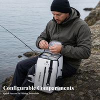 Organized Fishing Shoulder Bag with Rod Holder Handsunencumbered Fishing Tackle Bag Compact Tackle Pack Lightweight for Anglers, Outdoor Trips