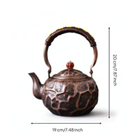 Teapot with Cord-Wrapped Handle Traditional Tea Vessel with Handle Classic