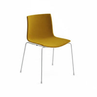 Stackable Armless Chair Contoured Seat Molded Plastic Shell Chair for Homeowners
