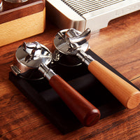 Aibao/E61 Coffee Machine Handle 58mm Stainless Steel Bottomed Single/Double Spout Wooden Handle Modification