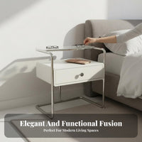 3-Tier Glass Accent Table Modern Design Nightstand Multi-Functional for Students