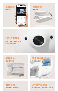 petwant 派旺远程智能自动喂食器笼子挂式猫狗宠物兔子兔粮悬定时 按键款【3cm出食口/手动喂食】