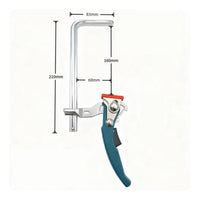 Heavy Duty Ratchet Bar Clamp Non-Marring Pads Quick Grip F-Clamp Hand Tool for Carpenters, DIY Enthusiasts, Workshop