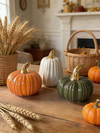 European Creative Three-Color Ceramic Pumpkin Decorative Ornament