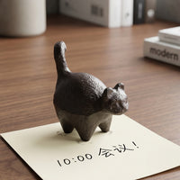 创意简约复古铸铁镇尺镇纸小猫咪摆件家居书房办公室儿童桌面装饰